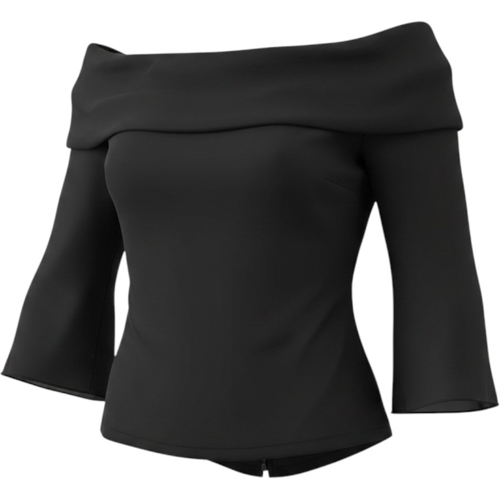 Chetta B Sherrie Bloom Brown 100% Silk Off Shoulder Top 8